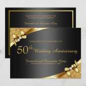 Invitation pour les 50 ans de mariage dorés (Devant / Derrière)