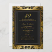 Invitation pour les 50 ans de mariage en damas dor (Dos)