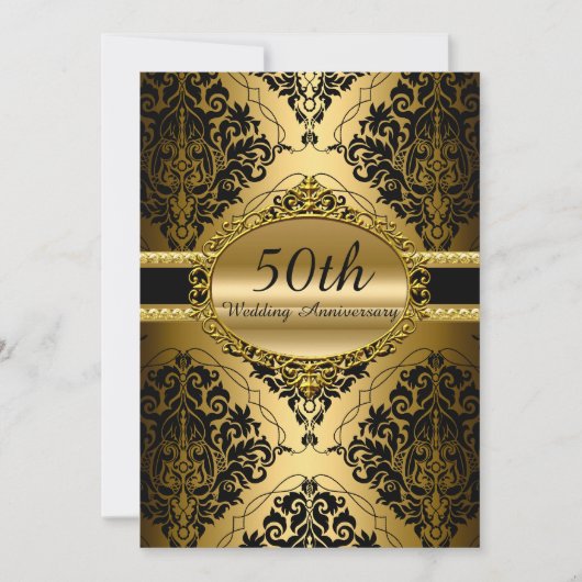 Invitation pour les 50 ans de mariage en Damassé O (Devant)