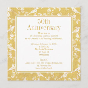 Invitation pour les 50 ans de mariage en forme de 