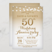 Invitation pour les 50 ans de mariage en or (Devant / Derrière)