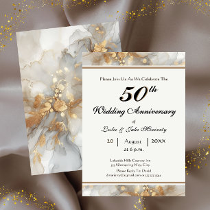 Invitation pour les 50 ans de mariage en or