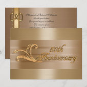 Invitation pour les 50 ans de mariage en or (Devant / Derrière)