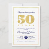 Invitation pour les 50 ans de mariage en or et ble (Devant)