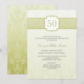 Invitation pour les 50 ans de mariage en or floral (Devant / Derrière)