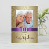 Invitation pour les 50 ans de mariage en Or Pourpr (Debout devant)