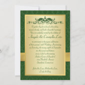 Invitation pour les 50 ans de mariage en vert (Dos)