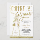 Invitation pour les 50 ans de mariage, Faux Glitte (Devant)