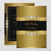 Invitation pour les 50 ans de mariage Fleur de Dia (Devant / Derrière)