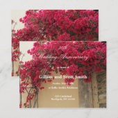 Invitation pour les 50 ans de mariage floral (Devant / Derrière)