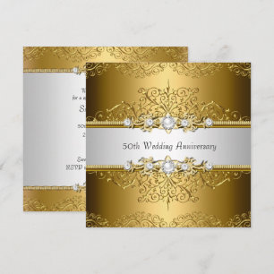 Invitation pour les 50 ans de mariage Floral Swirl