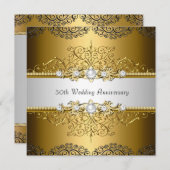 Invitation pour les 50 ans de mariage Floral Swirl (Devant / Derrière)