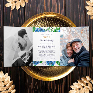 Invitation pour les 50 ans de mariage Hydrangea do