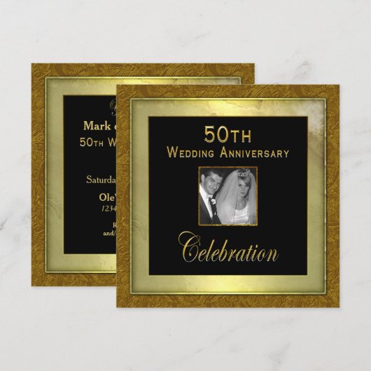 Invitation pour les 50 ans de mariage - Insertion  (Devant / Derrière)