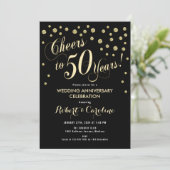 Invitation pour les 50 ans de mariage - Noir & Or (Debout devant)