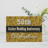 Invitation pour les 50 ans de mariage - Or (Debout devant)