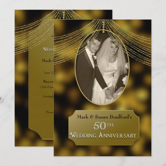 Invitation pour les 50 ans de mariage, Photo (Devant / Derrière)