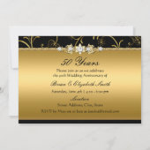 Invitation pour les 50 ans de mariage photo floral (Dos)