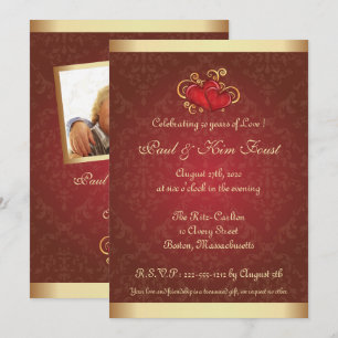 Invitation pour les 50 ans de mariage Photo Rouge