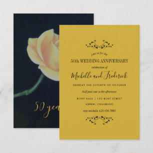 Invitation pour les 50 ans de mariage Rose