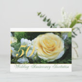 Invitation pour les 50 ans de mariage - Rose jaune (Debout devant)