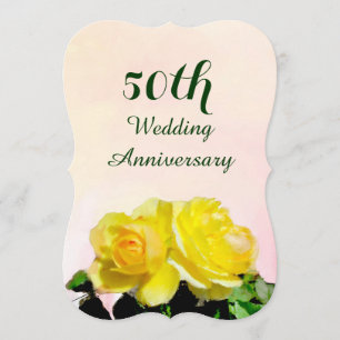 Invitation pour les 50 ans de mariage Roses Jaunes
