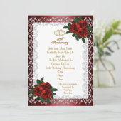Invitation pour les 50 ans de mariage roses rouges (Debout devant)
