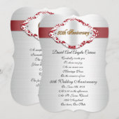 Invitation pour les 50 ans de mariage rouge et bla (Devant / Derrière)