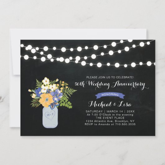 Invitation pour les 50 ans de mariage sur tableau  (Devant)