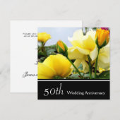 Invitation pour les 50 ans de mariage Tea Roses (Devant / Derrière)