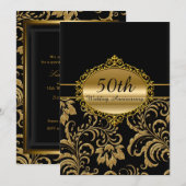 Invitation pour les 50 ans de mariage thème floral (Devant / Derrière)