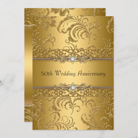 Invitation pour les 50 ans de mariage Tourbillon F (Devant / Derrière)