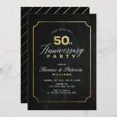 Invitation pour les 50 ans de mariage Typograph Go (Devant / Derrière)