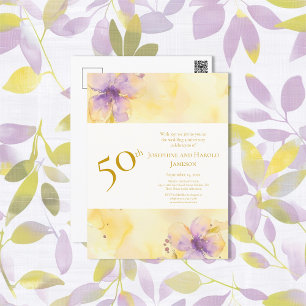 Invitation pour les 50 ans de mariage Violettes Or