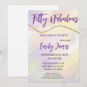 Invitation pour les 50 ans d'une femme (Devant / Derrière)