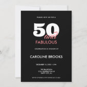 Invitation pour les 50 ans et fabuleuse en noir (Devant)