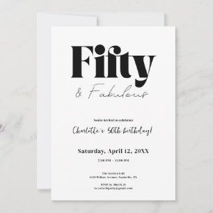Invitation pour les 50 ans Fifty & Fabulous