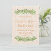 Invitation pour les 50 ans – Linen Greenery | Cinq (Debout devant)