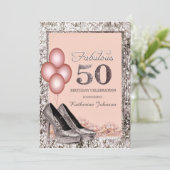 Invitation pour les 50 ans Silver et Peach (Debout devant)