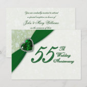Invitation pour les 55 ans de mariage - Damask (Devant / Derrière)