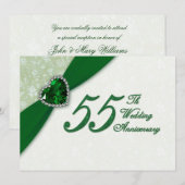 Invitation pour les 55 ans de mariage - Damask (Devant / Derrière)