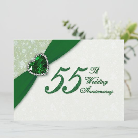 Invitation pour les 55 ans de mariage - Damask (Debout devant)