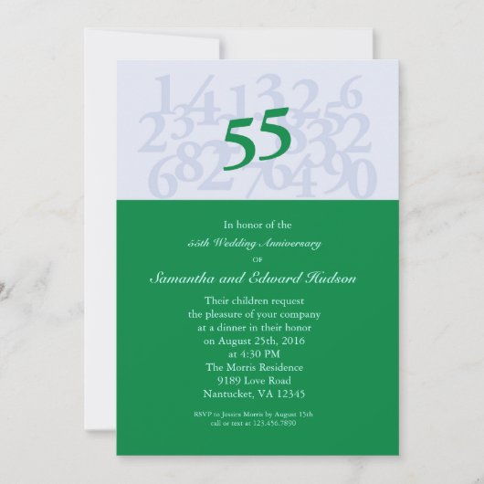 Invitation pour les 55 ans de mariage de Rubis (no (Devant)