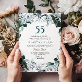 Invitation pour les 55 ans de mariage en vert émer