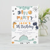 Invitation pour les 5 ans d'anniversaire Dino Part (Debout devant)