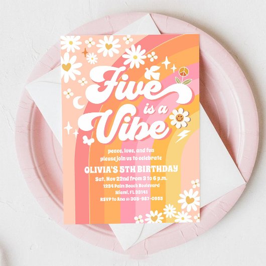 Invitation pour les 5 ans de Groovy Rainbow