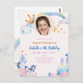 Invitation pour les 5 ans de Licorne Arc-en-Ciel M (Devant / Derrière)