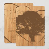 Invitation pour les 5 ans de mariage Rustic Tree (Devant / Derrière)