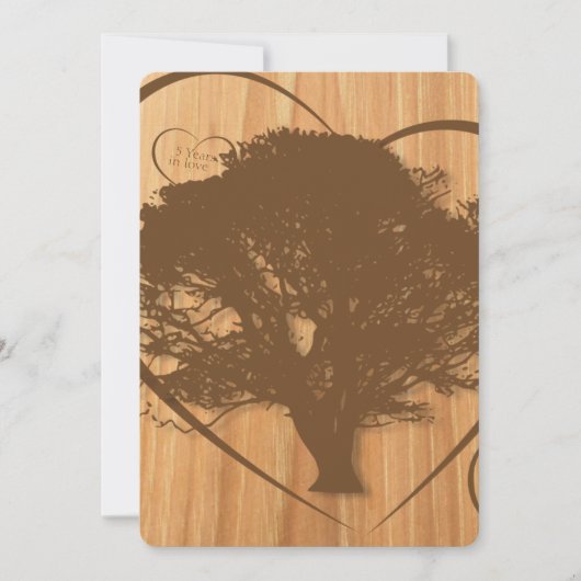 Invitation pour les 5 ans de mariage Rustic Tree (Devant)