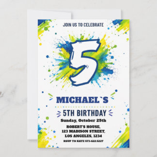 Invitation pour les 5 ans de Splash Paint pour gar
